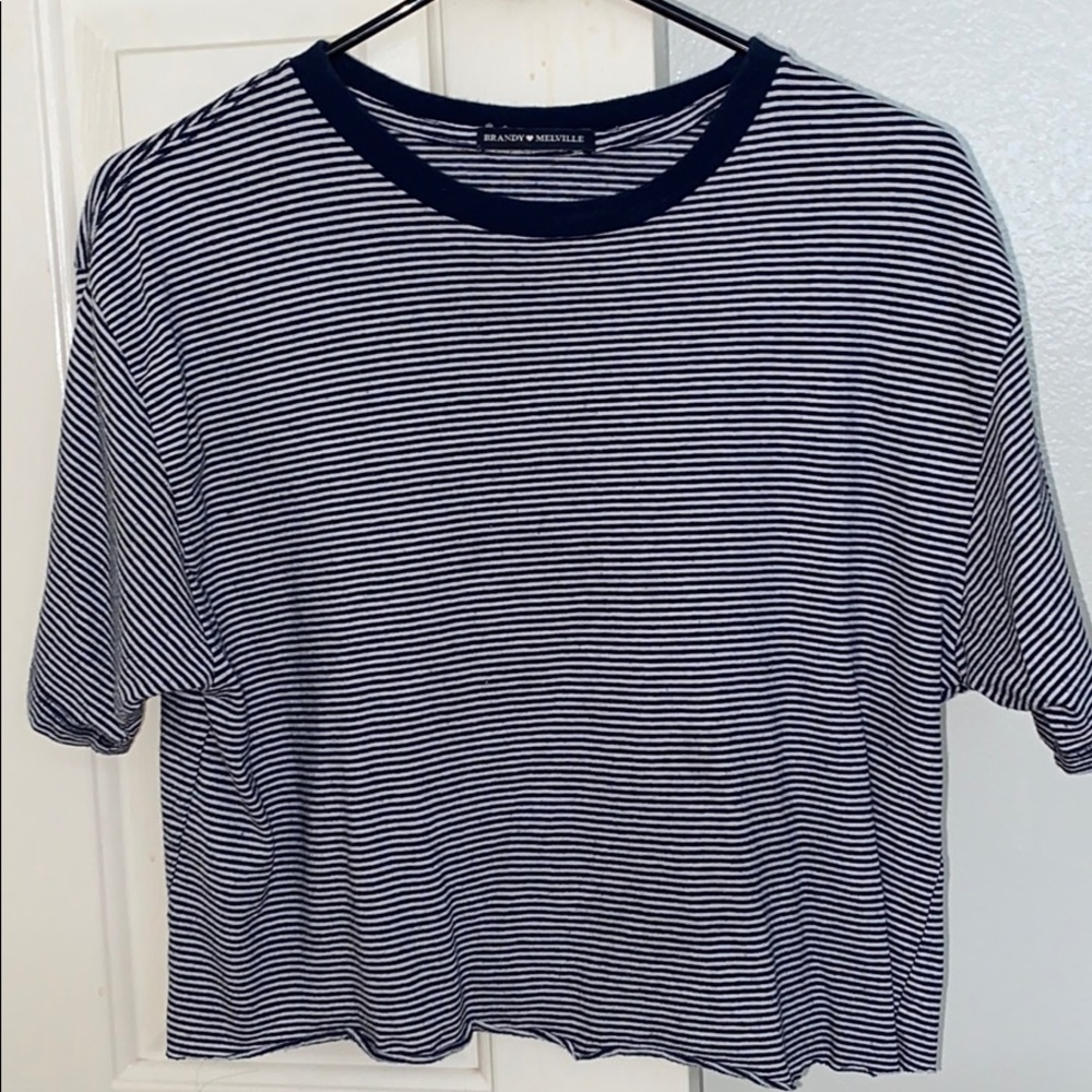 blue and white striped t shirt